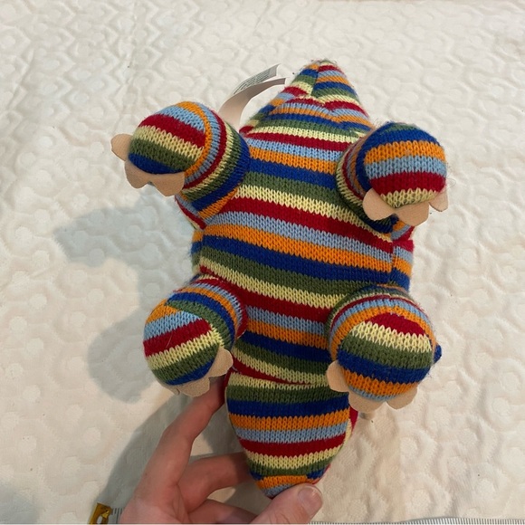 (2) Crochet Style Colorful Dinosaur Plush Toys Long Neck Triceratops Best Years - Picture 14 of 16